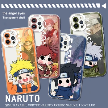 Anime Narutos Прозрачный чехол для телефона для iPhone 14 11 Pro Max 13 12 Mini XR XS X 8 7 6 6S Plus SE 2020 Мягкий силиконовый противоударный чехол