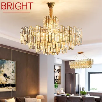 BRIGHT Люстра Золотая роскошная подвесная лампа Постмодернистский светодиодный светильник для домашней гостиной Столовая
