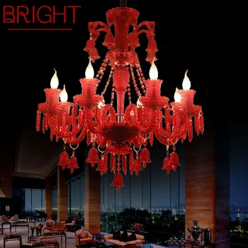 BRIGHT Роскошный стиль Хрустальный подвесной светильник Европейская лампа для свечей Искусство Гостиная Ресторан Спальня Вилла Люстра