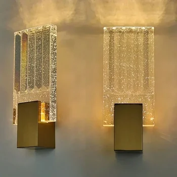 Bubble Crystal Настенные светильники Современное светодиодное освещение Золотые внутренние настенные бра Гостиная Телевизор Фон Спальня Проход Домашний декор Блеск