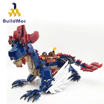 BuildMoc Ark Survival Evolved Rock Drake Dragon Строительные блоки Набор Летающие животные Mount Bricks Игрушки для детей Подарки на день рождения