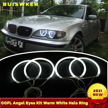 CCFL Angel Eyes Kit Теплое белое кольцо с ореолом для BMW E36 3 серии с еврофарами 1992-1998 Глаз демона