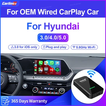 Carlinkit 5.0 4.0 3.0 Carplay Беспроводной адаптер Apple Car Play Box для Hyundai Palisade Sonata Kona Genesis Ioniq5 Accent Azera