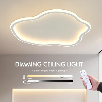 Cloud Светодиодный потолочный светильник Современный минималистичный белый для спальни Детская комната Декоративная лампа Лампа для внутреннего освещения с регулируемой яркостью