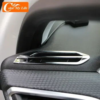 Color My Life 2 шт./компл. ABS хромированная крышка вентиляционного отверстия для Peugeot 208 2015 2016 2017 2018 2019 LHD Аксессуары