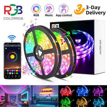 ColorRGB, светодиодная лента, RGB 5050 гибкая лента, DIY светодиодная лента RGB лента диод постоянного тока 12 В Bluetooth рождественские огни