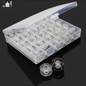 Core Box Прозрачная пластиковая шпулька Катушка для хранения шпульки Шпульки для швейной машины 25 шт./коробка