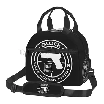 Custom Tactical Glock Shooting Sports Изолированная сумка для ланча Холодильник Ланч-бокс для работы Пляжный пикник Bento Tote с плечевым ремнем