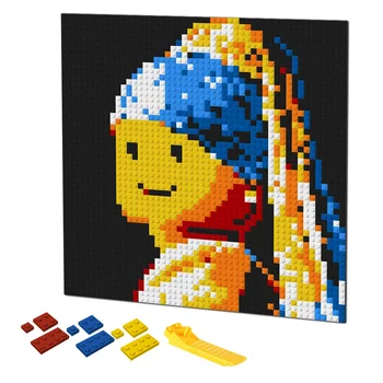 DIY Pop Pixel Art Het Meisje Met de Parel Mosaic Home Знаменитая легкая роспись стен по номеру Строительные блоки MOC Set Подарочные идеи