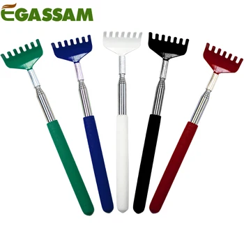 EGASSAM 1 шт. Скребки для спины Телескопическая металлическая скребок для спины для взрослых с резиновой ручкой TPR без запаха