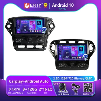 EKIY T900 Android 10 Радио Для Ford Mondeo 2007 - 2013 Мультимедийный плеер GPS Навигация Стерео Магнитофон CarPlay Нет 2Din DVD