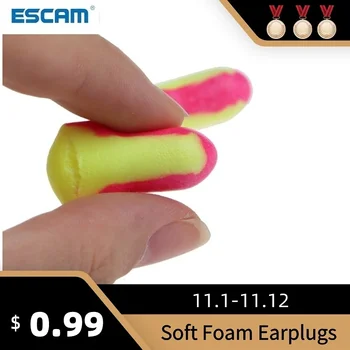 ESCAM 10 пар одноразовых мягких пенопластовых берушей с защитой от храпа для сна без шнуров