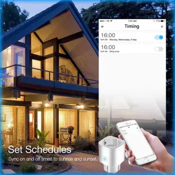 EU WiFi Smart Plug с функцией Power Monitor Tuya / APP Remote Control Smart Socket работает с Alexa Home