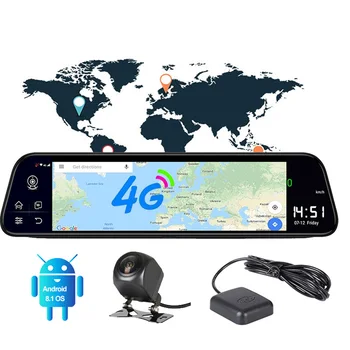 Effort&BJ 10'' Зеркало заднего вида Автомобильный видеорегистратор 4G Android 2GB + 32GB Видеорегистратор HD 1080P Ночное видение Автоматическая камера GPS WIFI ADAS Регистратор