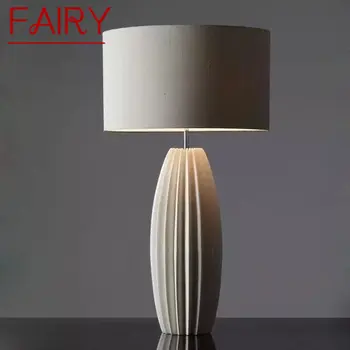 FAIRY Современная керамическая настольная лампа с затемнением LED Creative Nordic Bouffancy Настольный светильник Декор для дома Гостиная Спальня