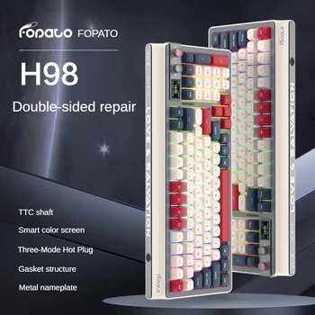 FOPATO H98 Беспроводная механическая клавиатура Bluetooth Третья игровая клавиатура для пробного экзамена Настраиваемая структура шлюза с возможностью горячей замены