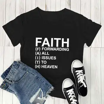 Faith New Arrival Христианская рубашка 100% хлопок Женская футболка унисекс Смешное лето Повседневная с коротким рукавом Топ Футболка Религиозная рубашка