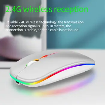 Femoro Wireless Mouse 2.4G Портативная мобильная офисная мышь Бесшумная эргономичная мышь с подсветкой для ноутбука PC iPad