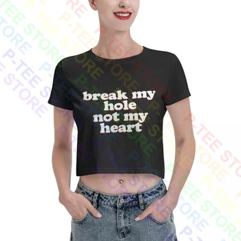 Gay Break Heart Hole ЛГБТ Pridegran Canaria Masc Fem Нижне Женщины Укороченный топ Футболка Футболка Поп Женская рубашка