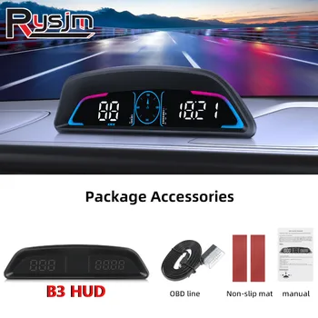 HD B3 Hud проекционный дисплей OBD2 GPS Smart Car HUD Авто Цифровой спидометр Обороты в минуту Напряжение Охранная сигнализация Электронные аксессуары