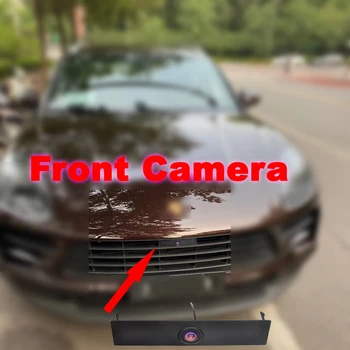 HD Автомобиль Передний вид Парковка Ночное видение Позитивная водонепроницаемая камера с логотипом для Porsche Macan 2014 2015 2016 2017 2018 2019-20