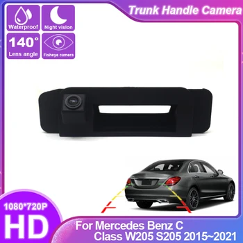 HD Задний вид Водонепроницаемая высококачественная камера для Mercedes Benz C Class W205 S205 2015 ~ 2021 Ручка багажника Камера заднего вида