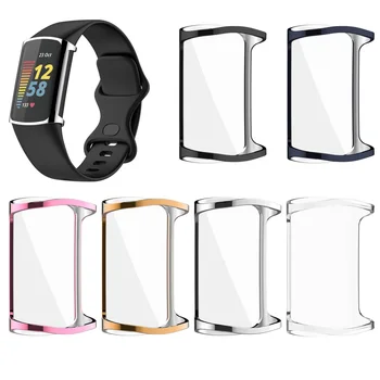 HD Прозрачная защитная пленка для экрана для зарядки Fitbit 5 Чехол Ударопрочный Полный ТПУ Чехол для часов Мягкий рукав 35 * 25,8 мм