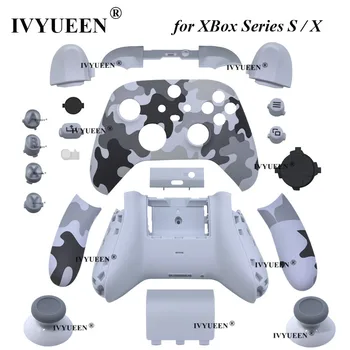 IVYUEEN Сменная оболочка корпуса для контроллера Xbox Series X S Core Серая камуфляжная лицевая панель RB LB RT LT Триггерные кнопки Mod