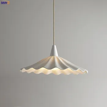 IWHD 30 см белый керамический светодиодный подвесной светильник светильники скандинавский японский стиль спальня столовая гостиная современная подвесная лампа pendente