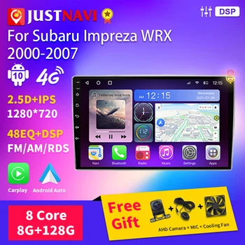 JUSTANVI Мультимедийный Плеер Для Subaru Impreza WRX 2000 2003 -2007 Android Авторадио GPS Навигация Carplay 4G WIFI BT RDS DSP