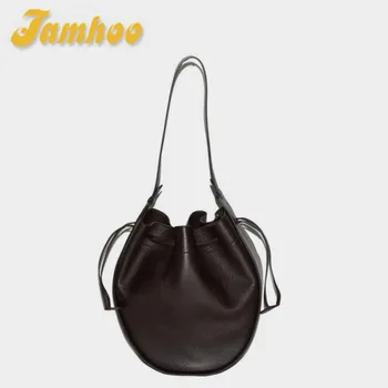 Jamhoo Новый дизайн U-образный шнурок Дизайн ниши Женская сумка Кожаная сумка для переноски через плечо Сумка через плечо Сумка-ведро