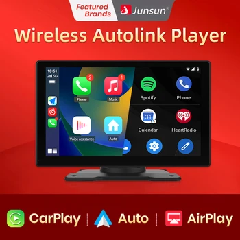 Junsun 9-дюймовый сенсорный экран Автомобильный портативный планшет Беспроводной CarPlay Android Радио Bluetooth Навигация Автомобильный мультимедийный плеер GPS