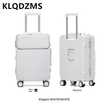 KLQDZMS 20 24 28-дюймовый чемодан с передним открыванием Чемодан из материала ПК Студенческий ящик для паролей для путешествий Универсальный колесо Прочный багаж