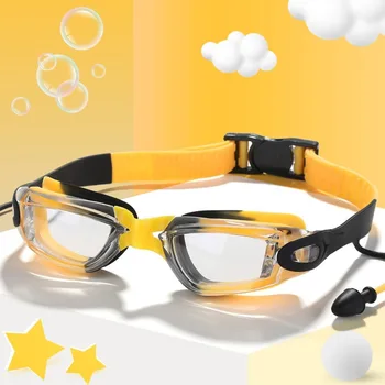 Kid Children Профессиональные водонепроницаемые очки для плавания Anti Fog UV Protect HD Бассейн Водные виды спорта Очки с берушами