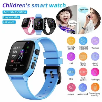 Kids 2G Smart Watch Сим-карта Видеозвонок SOS GPS Местоположение телефона Часы Камера Трекер местоположения Водонепроницаемые детские смарт-часы 2023