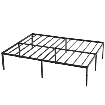 King/Queen/Full/Twin 4 размера Simple Basic Железная кровать Рама Высота кровати 18 дюймов Черный[US-W]