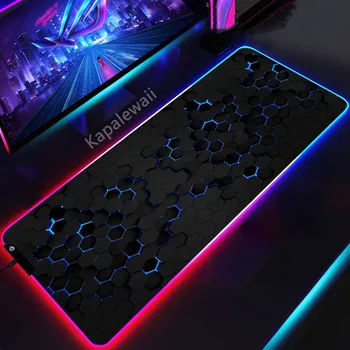 LED Геометрический коврик для мыши RGB Светящийся игровой коврик для мыши Gamer Speed Аксессуары Клавиатура Коврик для компьютерной мыши Большой коврик для мыши XXL