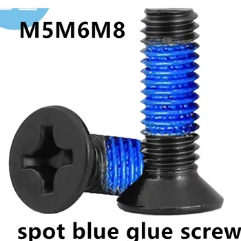 M5M6M8 оцинкованная нержавеющая сталь 304 черный крестообразный крестообразный винт с плоской потайной головкой для обработки краски синий клей винт1177