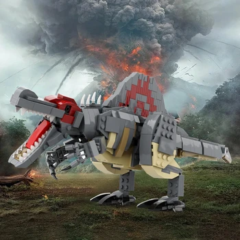 MOC Строительные блоки динозавра в масштабе спинозавра Динозавр Серия юрского периода Кирпичи Развивающие игрушки для подарков детям на день рождения