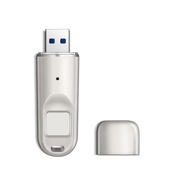 Memory Stick Флэш-накопитель Шифрование отпечатков пальцев USB 3.0 64 ГБ Аппаратное шифрование Металлический пароль Ключ Безопасная флешка