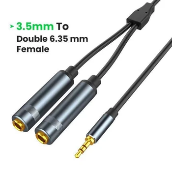 NEW-3,5 мм на двойной 6,35 мм аудио кабель адаптер 3,5 мм 6,35 мм разъем разветвитель аудио кабель для компьютерного микшера усилитель динамик