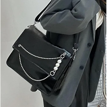 Niche Design Большая емкость на одно плечо Черная сумка-тоут Женская новая сумка-мессенджер 2023 года Женские большие сумки