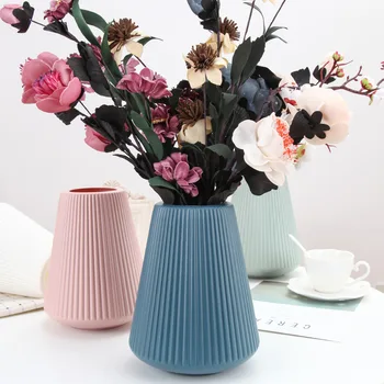 Nordic Creative Vase Home Decor Цветочные вазы для дома Влажные и сухие плантаторы Настольные украшения Имитация керамических пластиковых поделок