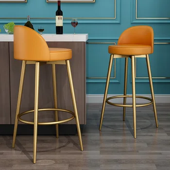 Nordic Вращающиеся барные стулья Парикмахерский стол Высокая открытая кухня Барные стулья Туалетный столик Современный металлический шезлонг Мебель для высокой кухни YN50BC