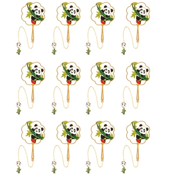 Panda Китайский стиль Закладки Металлический Набор Закладок Для Детей, Женщин, Упаковка Из 12 Для Любителей Книг