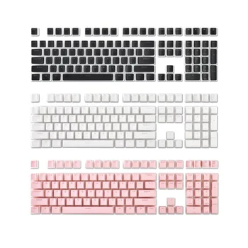 Pudding PBT Колпачки клавиш для механической подсветки клавиатуры через OEM Profile Fit 61 62 68 84 87 980 104 108 Черный Белый Розовый Синий