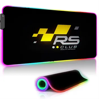 R-RENAULTS Логотип Автомобиль Большой RGB Игровой коврик для мыши Аксессуар для ноутбука Игры Нескользящий светодиодный коврик для мыши XL Клавиатура Офис Настольный коврик с подсветкой