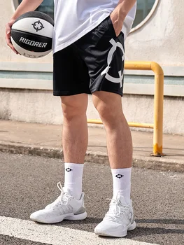 RIGORER Летние новые спортивные штаны Мужской баскетбол Спортивные тренировки Фитнес Бег Дышащий Быстросохнущие американские шорты