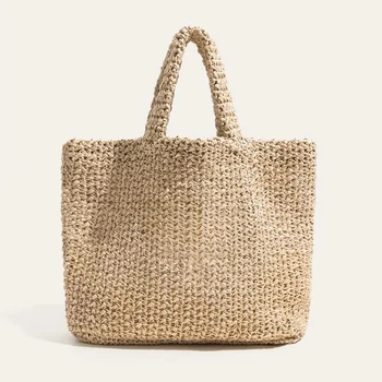 Raffia Crochet Bucket соломенная сумка-тоут женская сумка ручной работы большой емкости летняя пляжная тканая сумка ручной работы черная natrual 2023 новинка