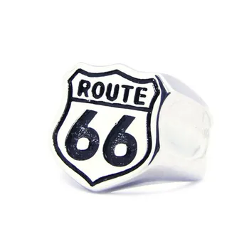 Rany&Roy Новейшее шоссе 66 Шоссе Крутое кольцо 316L из нержавеющей стали Модные ювелирные изделия Байкерский стиль Кольцо